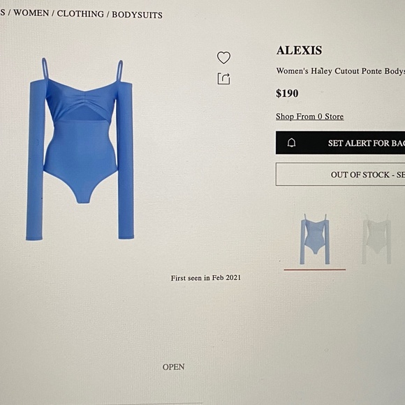 Alexis Blue Haley Bodysuit sz S NWT - Picture 6 of 12